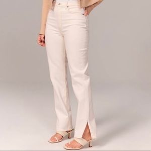 White Abercrombie jeans - 90s straight ultra high rise